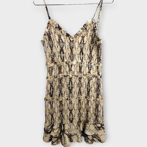 Olivaceous Womens Dress Sz Medium snakeskin print Bodycon‎ Ruffle Fitting Dress